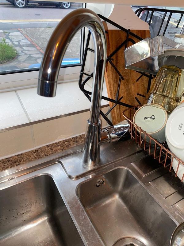 New chrome kitchen mixer tap installed by Magico Plumbing And Heating, Gas Safe registered plumber